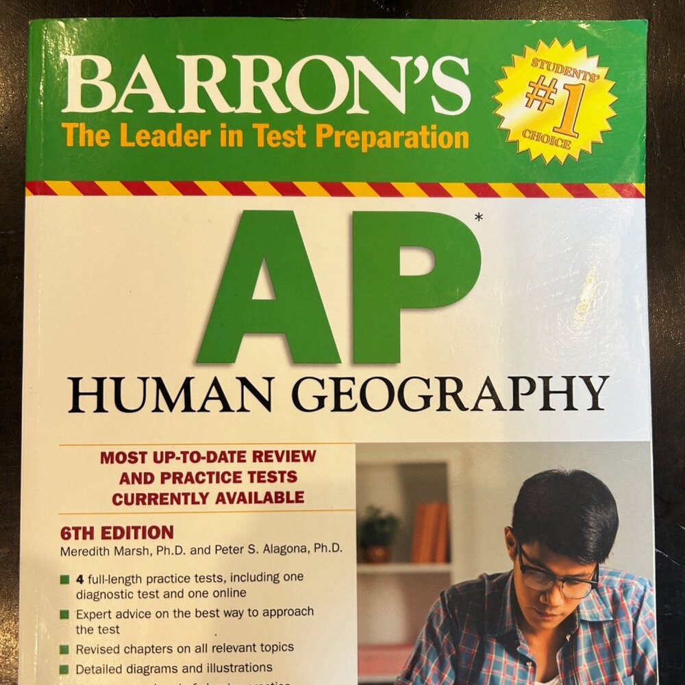 AP Human Geography textbook by Barron's - LIKE NEW